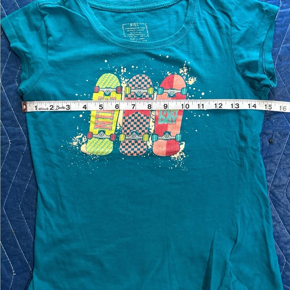 Nike Teal Skateboard Graphic Kids Tee